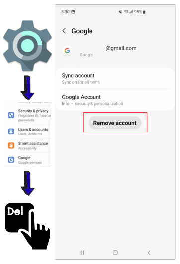How can I remove the old Google account permanently?