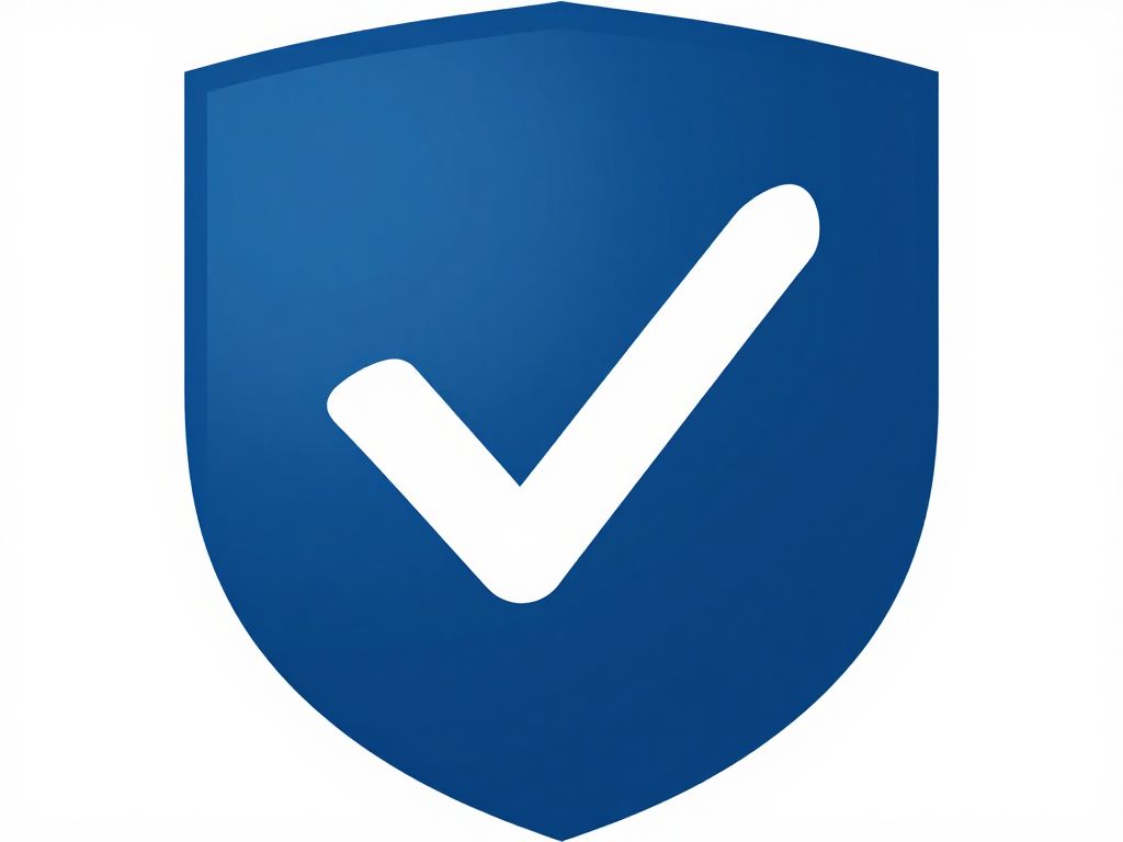 Professional vector of a security shield with a checkmark signifying a successful unlock