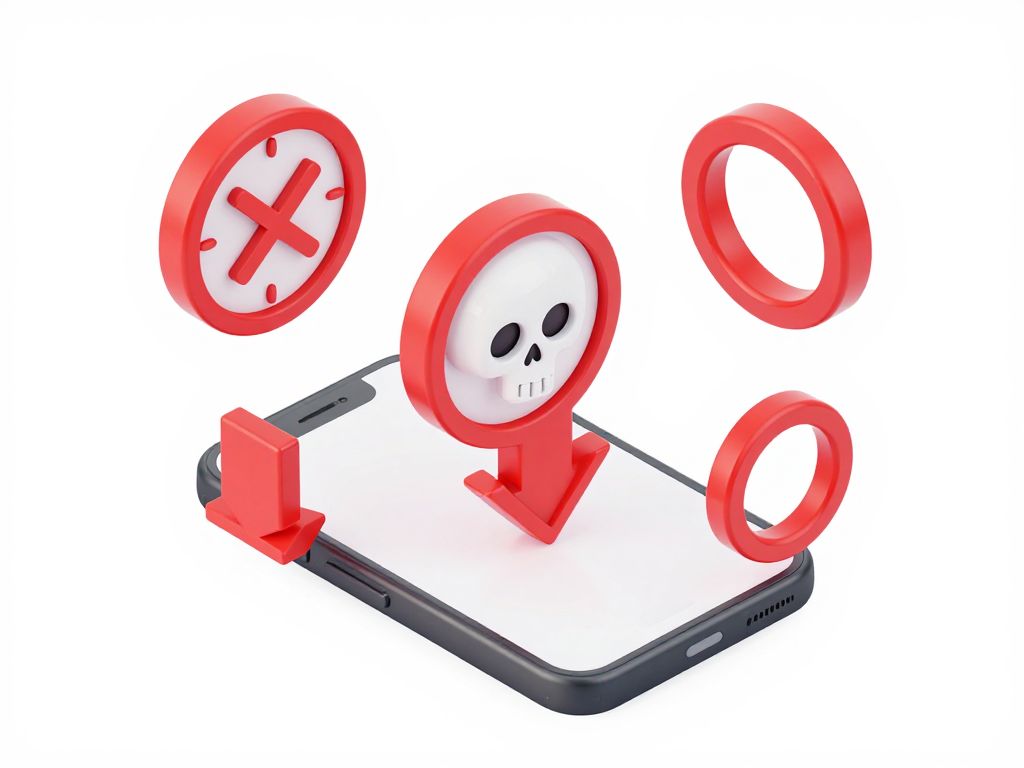 Illustration of common mistakes when removing FRP: using a changed password too soon, downloading unsafe tools, and repeatedly resetting