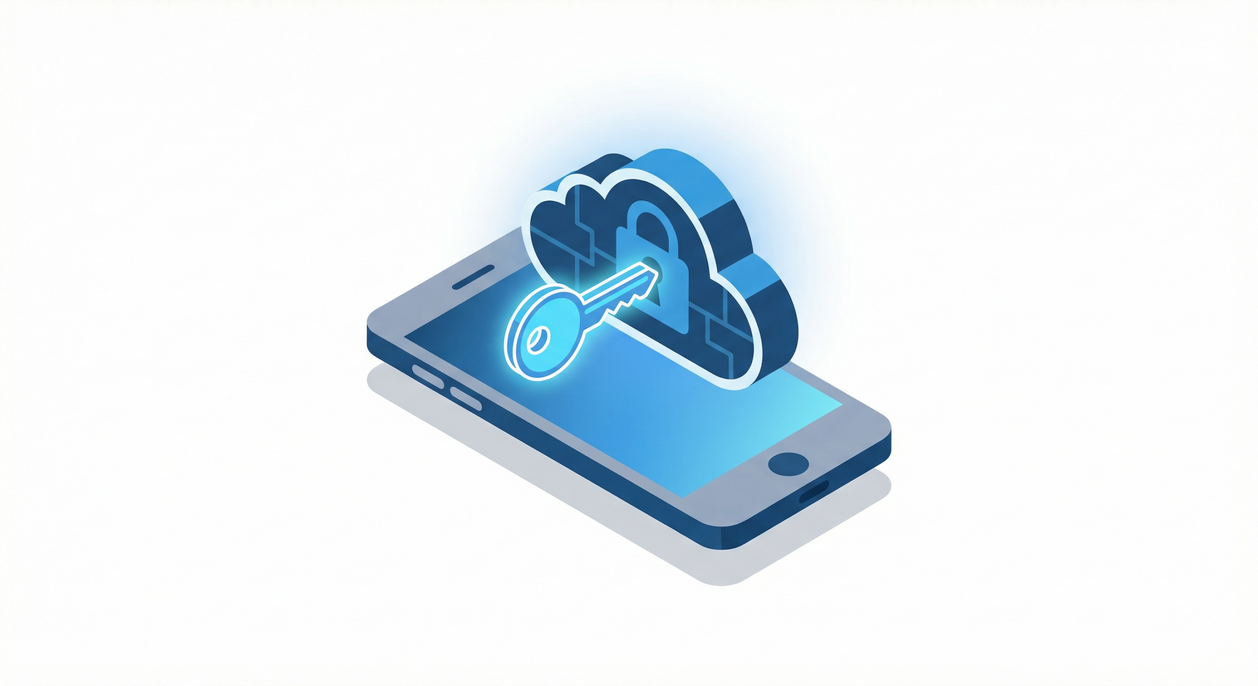 Android 12 smartphone with digital key unlocking a secure cloud symbol
