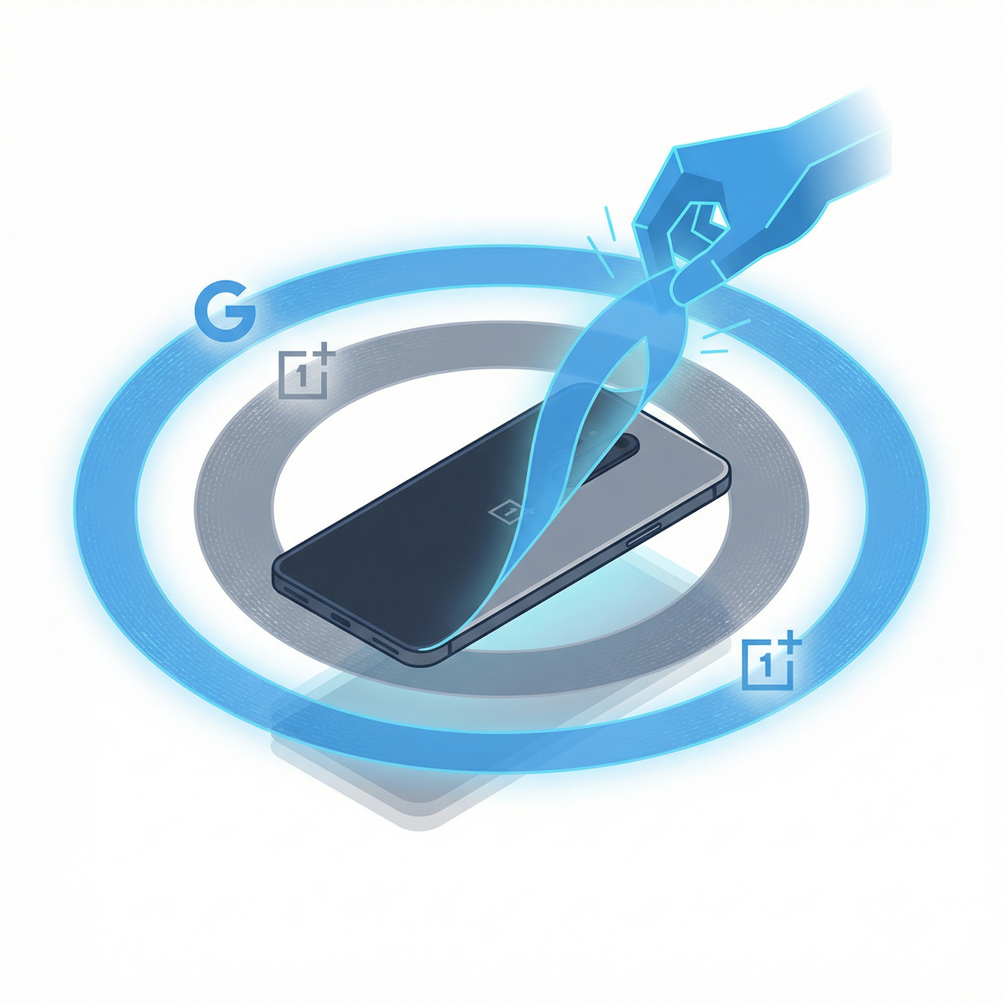 OnePlus Nord CE 3 dual-layer FRP protection: Google FRP outer ring and OnePlus Account inner ring surrounding the device