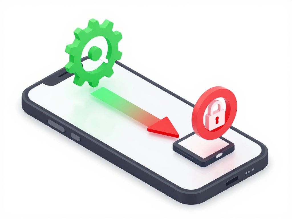 Illustration showing two factory reset paths: one through settings that avoids FRP and one through recovery mode that triggers FRP